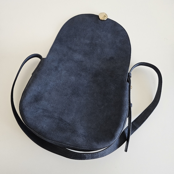 NWT Madewell | Dakota Large Saddle Crossbody Bag Indigo Navy Blue Leather Womens - Picture 11 of 12
